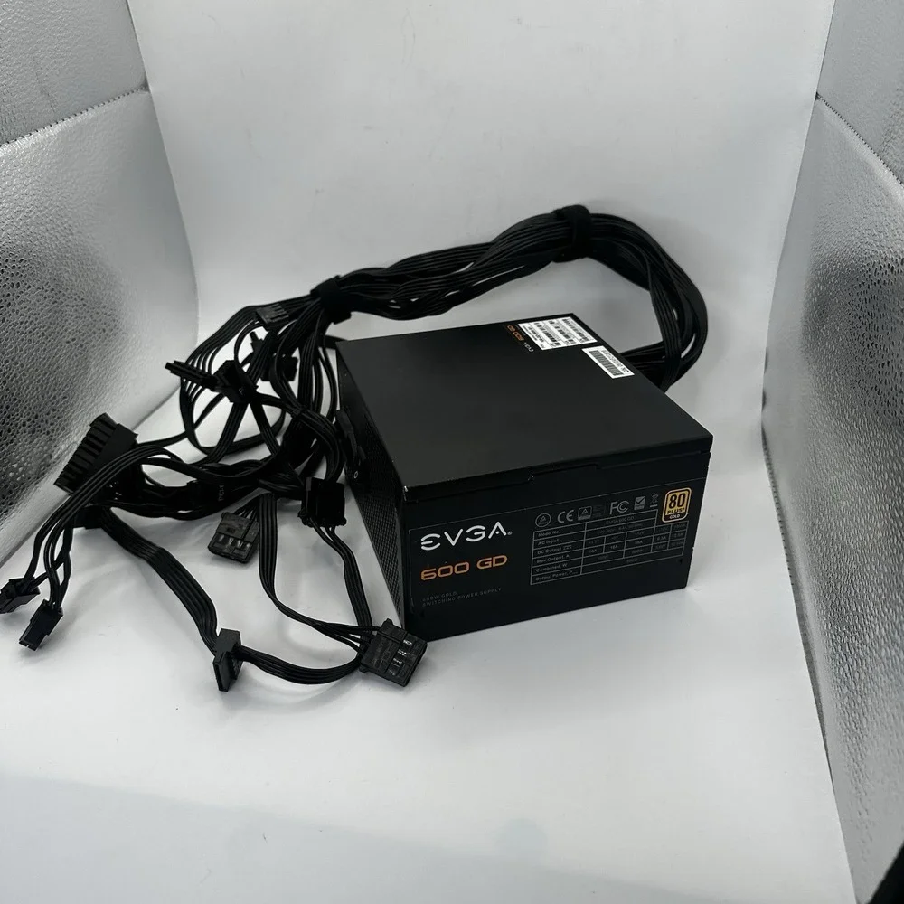 EVGA 80 Plus Gold 600 GD Power Supply‎ No Power Cord Tested Working 100/240V